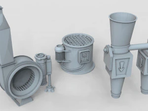 factory units 6 - 20 pieces 3D Model