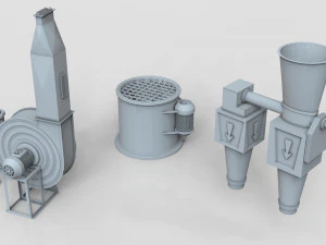 factory units 6 - 20 pieces 3D Model