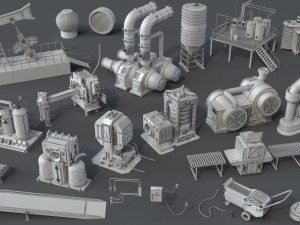 factory units 7 - 20 pieces Modelo 3D