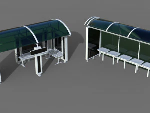 fermate dell'autobus - 24 pezzi Modello 3D
