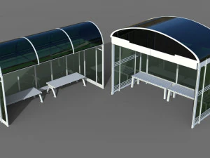 fermate dell'autobus - 24 pezzi Modello 3D