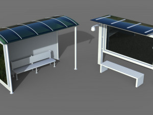 bus stops - 24 pieces Modello 3D