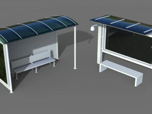 fermate dell'autobus - 24 pezzi Modello 3D