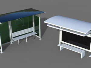 fermate dell'autobus - 24 pezzi Modello 3D