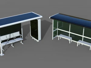 fermate dell'autobus - 24 pezzi Modello 3D