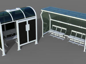 fermate dell'autobus - 24 pezzi Modello 3D