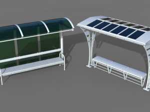 fermate dell'autobus - 24 pezzi Modello 3D