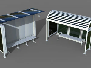 fermate dell'autobus - 24 pezzi Modello 3D