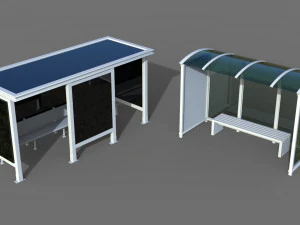 fermate dell'autobus - 24 pezzi Modello 3D