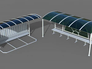 fermate dell'autobus - 24 pezzi Modello 3D