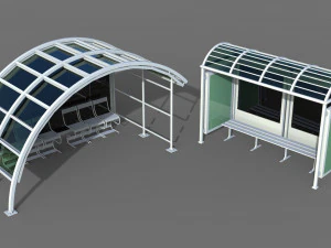 fermate dell'autobus - 24 pezzi Modello 3D