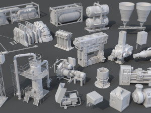 factory units 8 - 20 pieces 3D 모델