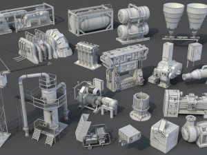 factory units 8 - 20 pieces Modèle 3D