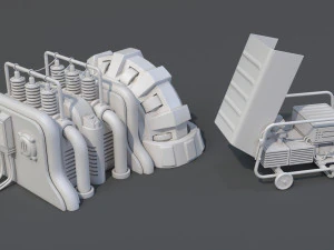 factory units 8 - 20 pieces 3D Model