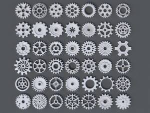42 low poly gears 3D-Modell