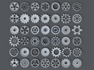 42 low poly gears 3D-Modell