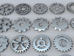 42 low poly gears 3D-Modell