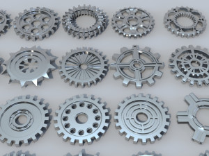 42 low poly gears 3D-Modell