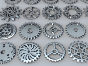 42 low poly gears 3D-Modell
