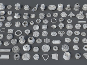bolts and knobs-part-1-100 pieces 3D Модель