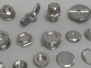 bolts and knobs-part-1-100 pieces 3D Модель