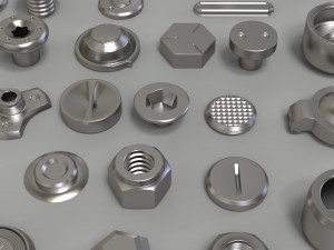 bolts and knobs-part-1-100 pieces 3D Модель