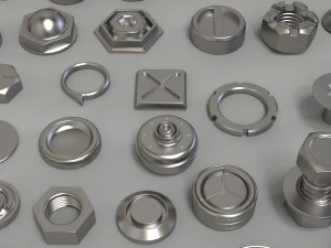bolts and knobs-part-1-100 pieces 3D Model