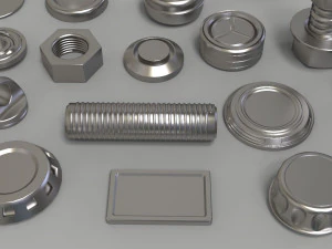 bolts and knobs-part-1-100 pieces 3D Model