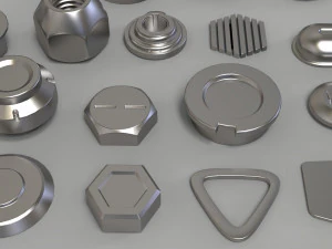 bolts and knobs-part-1-100 pieces 3D Model