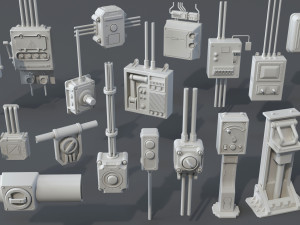 industrial switches - 20 pieces Modelo 3D