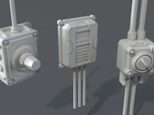 industrial switches - 20 pieces 3D Model