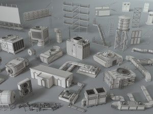 building roof collection - 1 - 40 pieces Model 3D