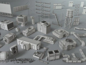 cole&ccedil;&atilde;o de telhado de constru&ccedil;&atilde;o - 1 - 40 pe&ccedil;as Modelo 3D