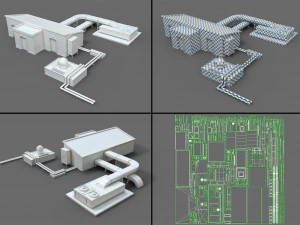 cole&ccedil;&atilde;o de telhado de constru&ccedil;&atilde;o - 1 - 40 pe&ccedil;as Modelo 3D