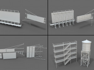building roof collection - 1 - 40 pieces Model 3D