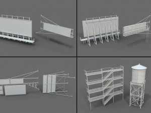 cole&ccedil;&atilde;o de telhado de constru&ccedil;&atilde;o - 1 - 40 pe&ccedil;as Modelo 3D