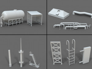 building roof collection - 1 - 40 pieces Model 3D