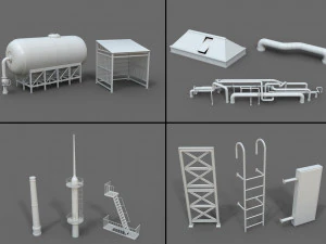 cole&ccedil;&atilde;o de telhado de constru&ccedil;&atilde;o - 1 - 40 pe&ccedil;as Modelo 3D