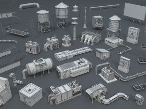 building roof collection - 2 - 40 pieces Modelo 3D