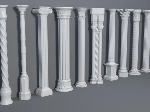 columns collection -1 - 10 pieces 3D Model