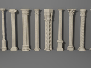 columns collection -1 - 10 pieces 3D Model