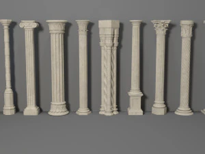 columns collection -1 - 10 pieces 3D Model