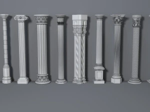 columns collection -1 - 10 pieces 3D Model