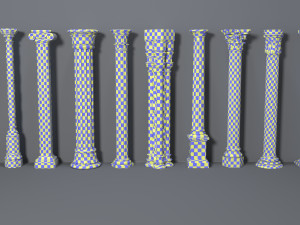 columns collection -1 - 10 pieces 3D Model