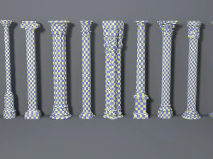 columns collection -1 - 10 pieces 3D Model