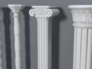 columns collection -1 - 10 pieces 3D Model