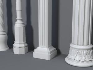 columns collection -1 - 10 pieces 3D Model