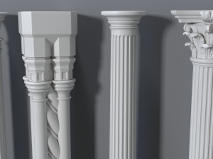 columns collection -1 - 10 pieces 3D Model