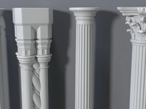 columns collection -1 - 10 pieces 3D Model