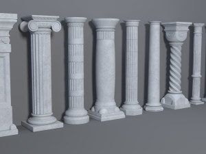 columns collection -2 - 10 pieces Model 3D